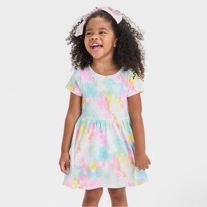 Cat & Jack Pastel Tie-Dye Little Girls’ Dress
Size 3T
New with Tags